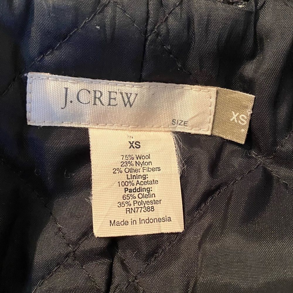 J. Crew Wool Blend Thinsulate Zip Front Charcoal Gray Long Coat - XS - Picture 5 of 14